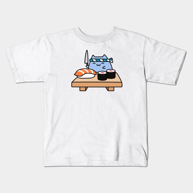 Sushi Cat Kids T-Shirt by Robot Dance Battle